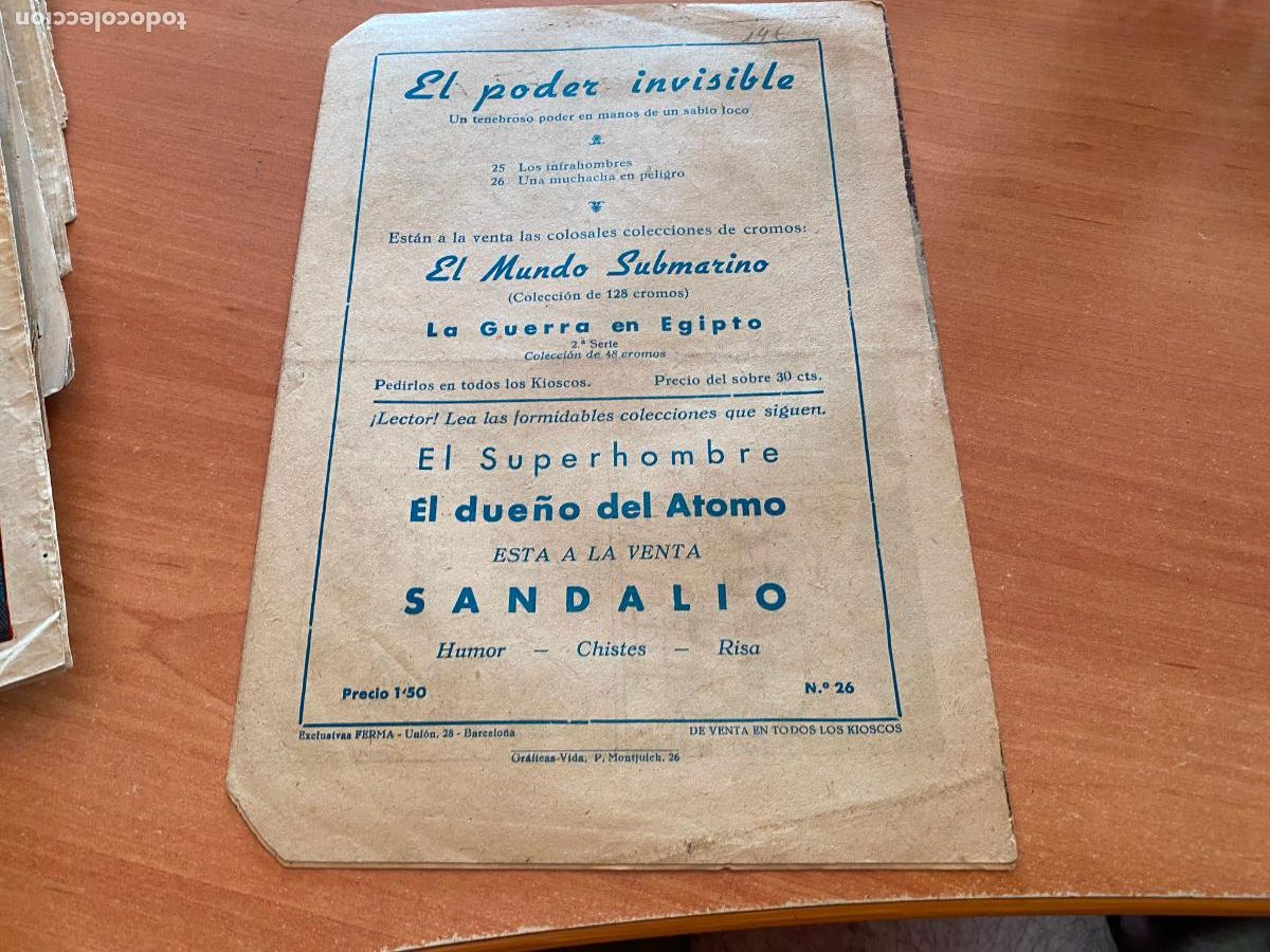 Tebeos: EL PODER INVISIBLE N&ordm; 26 UNA MUCHACHA EN PELIGRO (ORIGINAL FERMA) (COM3) - Foto 2