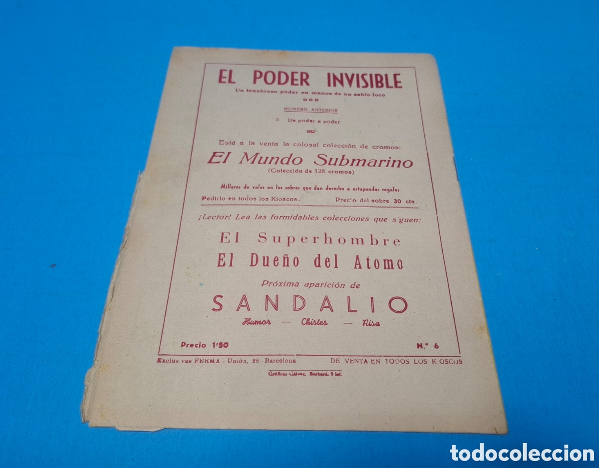 Tebeos: EL PODER INVISIBLE, N&Uacute;MERO 6 - UN INSPECTOR PERPLEJO - FERMA - Foto 4