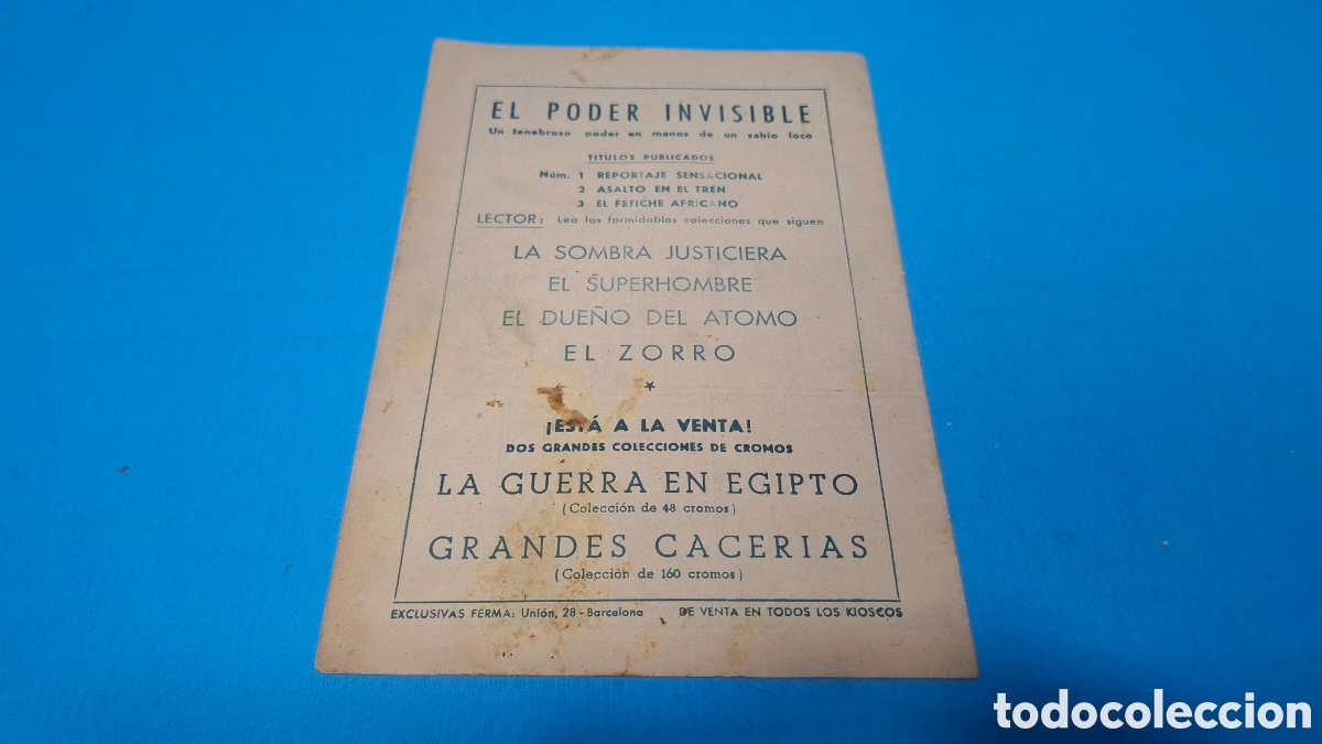 Tebeos: EL PODER INVISIBLE, N&Uacute;MERO 3 - EL FETICHE AFRICANO - FERMA - Foto 2