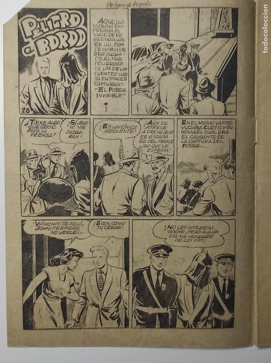 Tebeos: EL PODER INVISIBLE N&ordm; 28 - PELIGRO A BORDO - EXCLUSIVAS FERMA - ORIGINAL DE &Eacute;POCA - Foto 3