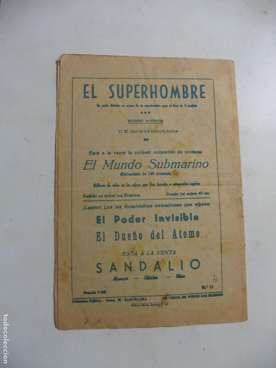 Tebeos: SUPERHOMBRE N-9-13-4- E.FERMA ORIGINAL 17X24 - Foto 2