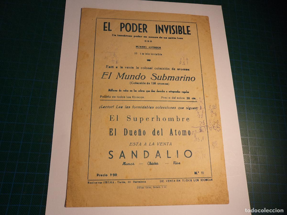 Tebeos: El poder invisible. N&ordm; 11. Ferma. Con se&ntilde;ales de uso. - Foto 2