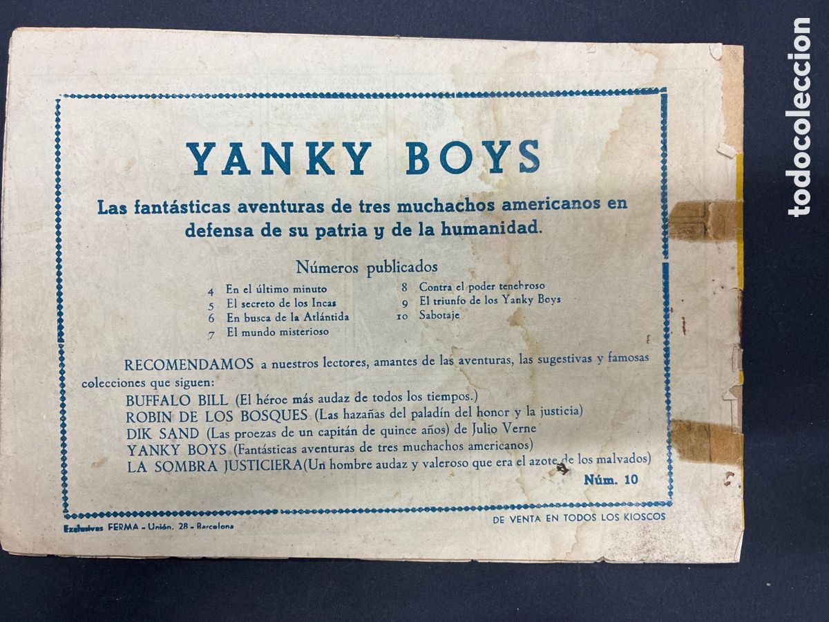 Tebeos: COMIC ORIGINAL YANKY BOYS N&ordm; 10 EDITORIAL FERMA - Foto 2