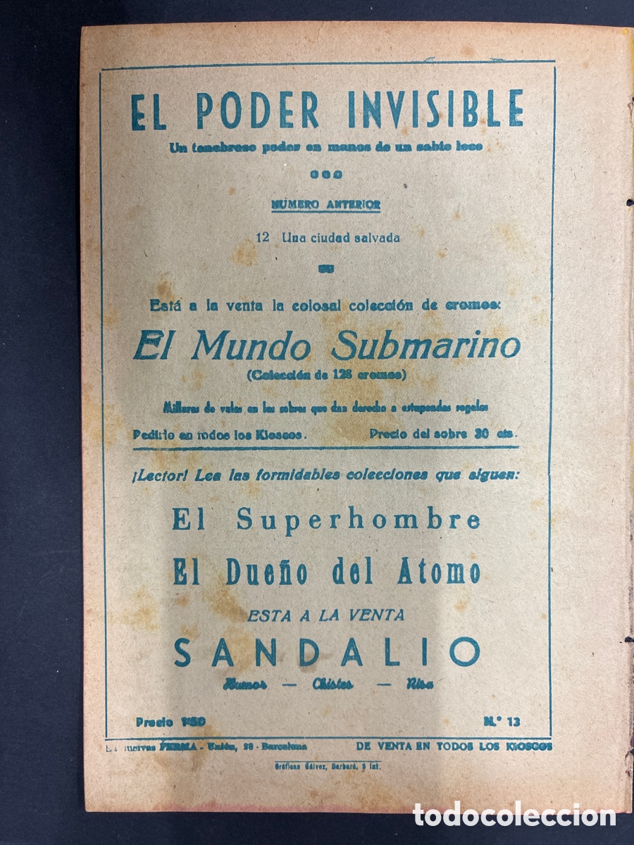 Tebeos: COMIC ORIGINAL EL PODER INVISIBLE N&ordm; 13 - Foto 2
