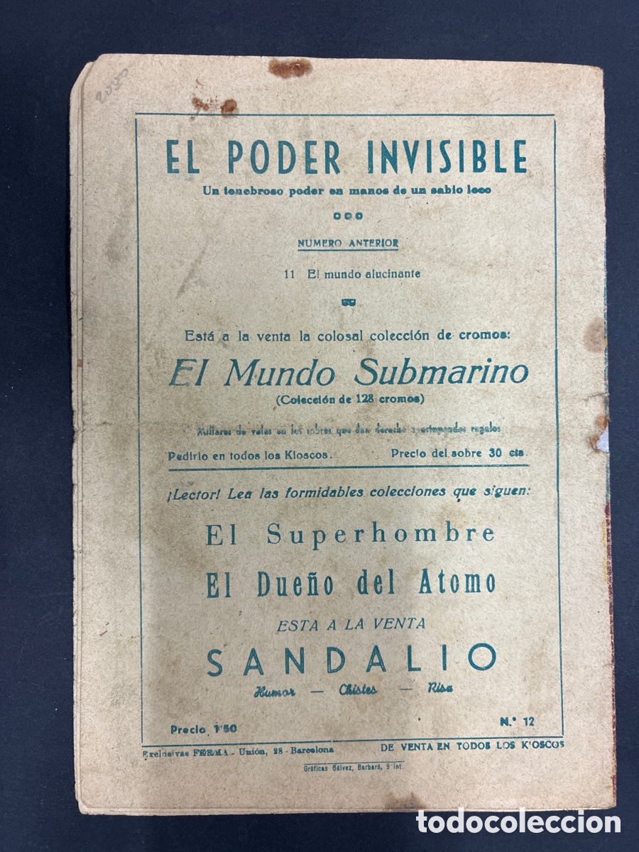 Tebeos: COMIC ORIGINAL EL PODER INVISIBLE N&ordm; 12 - Foto 2