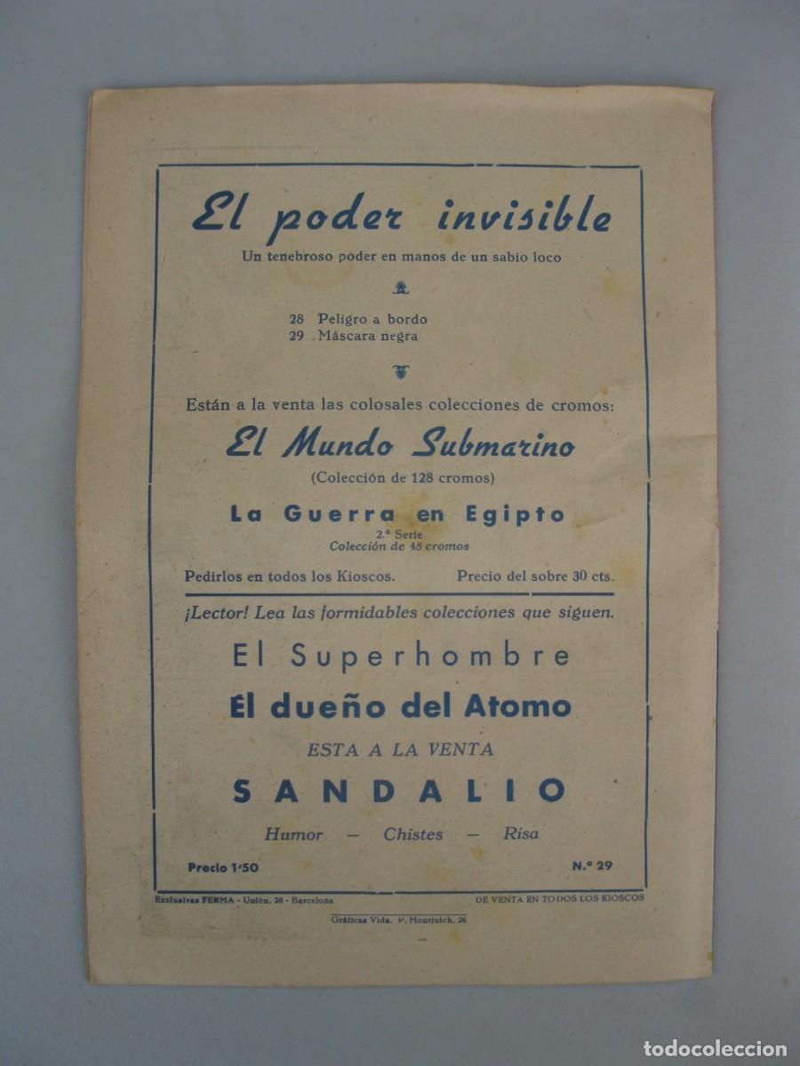Tebeos: EL PODER INVISIBLE - N&ordm; 29 - M&Aacute;SCARA NEGRA - ORIGINAL - EXCLUSIVAS FERMA. - Foto 3