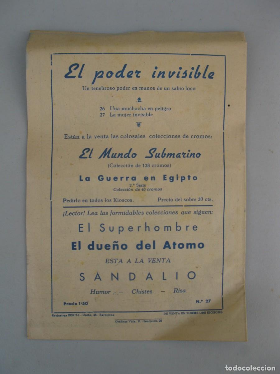 Tebeos: EL PODER INVISIBLE - N&ordm; 27 - LA MUJER INVISIBLE - ORIGINAL - EXCLUSIVAS FERMA. - Foto 3