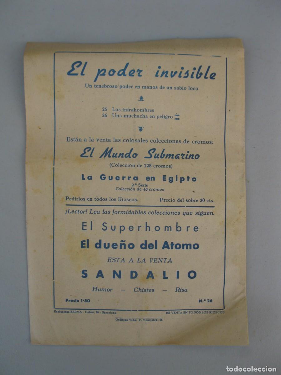 Tebeos: EL PODER INVISIBLE - N&ordm; 26 - UNA MUCHACHA EN PELIGRO - ORIGINAL - EXCLUSIVAS FERMA. - Foto 3