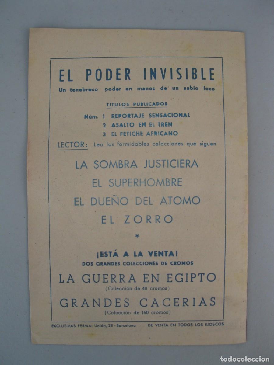 Tebeos: EL PODER INVISIBLE - N&ordm; 3 - EL FETICHE AFRICANO - ORIGINAL - EXCLUSIVAS FERMA. - Foto 3