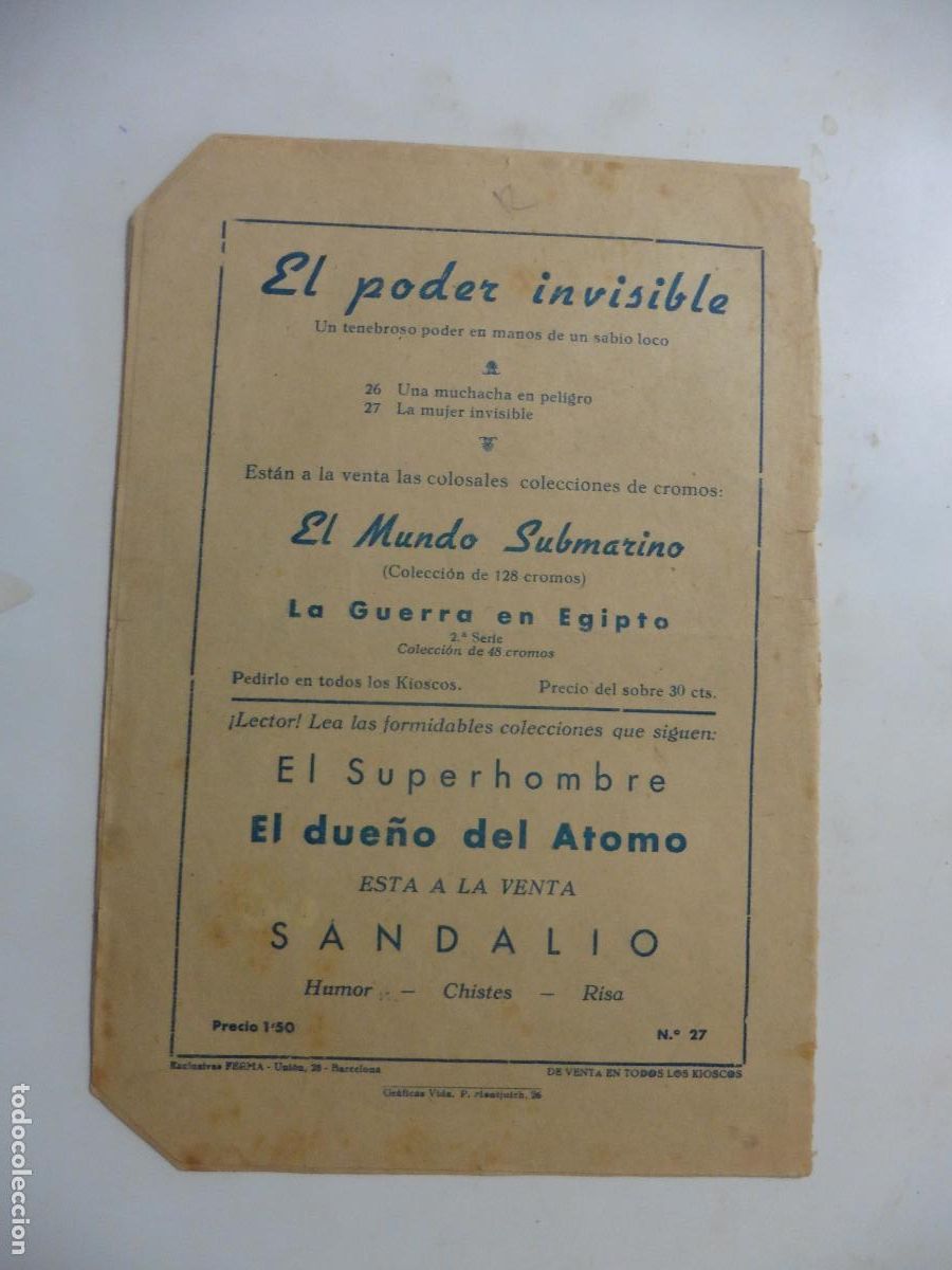 Tebeos: PODER INVISIBLE N-27 FERMA ORIGINAL - Foto 2