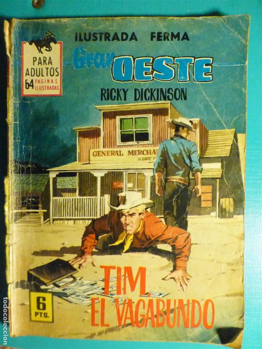 Tebeos: Comic Pulp Ricky Dickinson - Gran Oeste - Tim el Vagabundo - Ilustrada Ferma