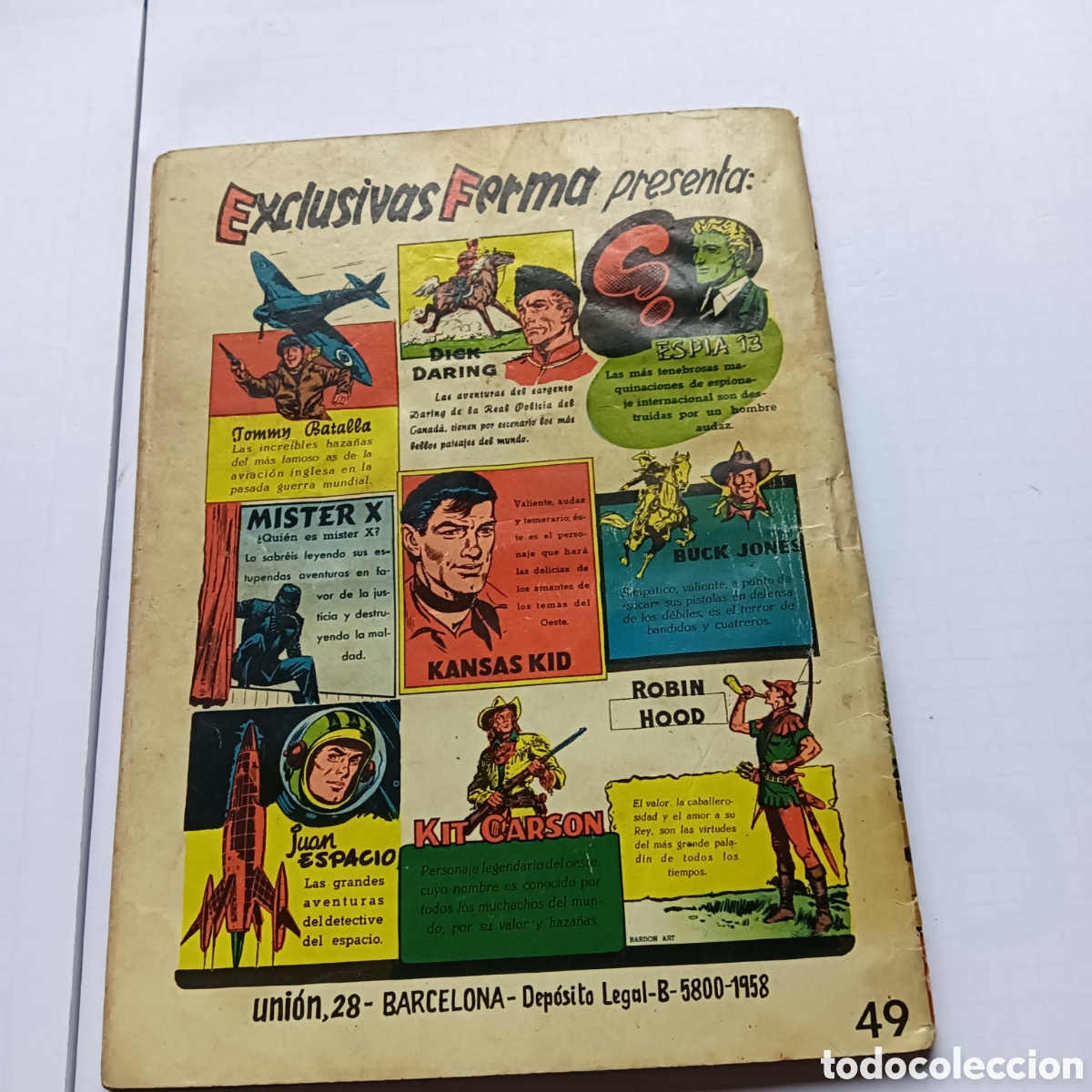 Tebeos: TOMMY BATALLA NUM 49 COLECCI&Oacute;N ILUSTRADA FERMA - Foto 2