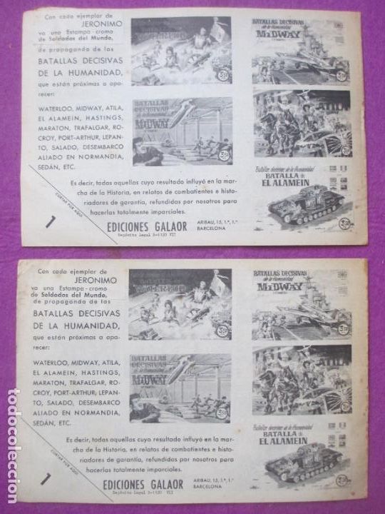 Tebeos: LOTE 16 TEBEOS JERONIMO ED. GALAOR ORIGINALES LT4 - Foto 3