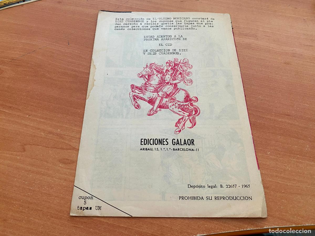 Tebeos: EL ULTIMO MOHICANO N&ordm; 5 (ORIGINAL GALAOR) (COB37) - Foto 2