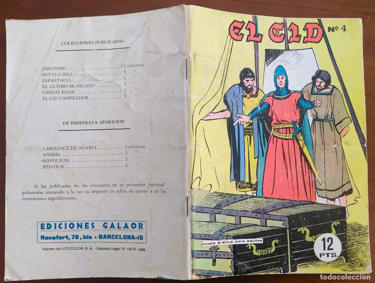 Tebeos: EL CID N 4 - EDICIONES GALAOR 1968 - Foto 2