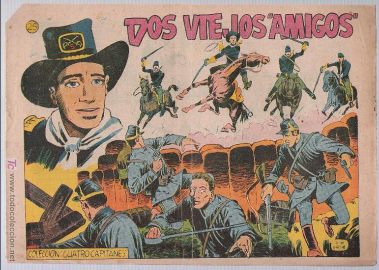 Tebeos: Cuatro Capitanes n&ordm; 25. Grafidea 1954. RARO - Foto 1