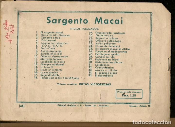 Tebeos: SARGENTO MACAI. N&ordm; 35. EL DESEMBARCO. GRAFIDEA &iexcl;&iexcl;ORIGINAL!!.(C/A28) - Foto 2