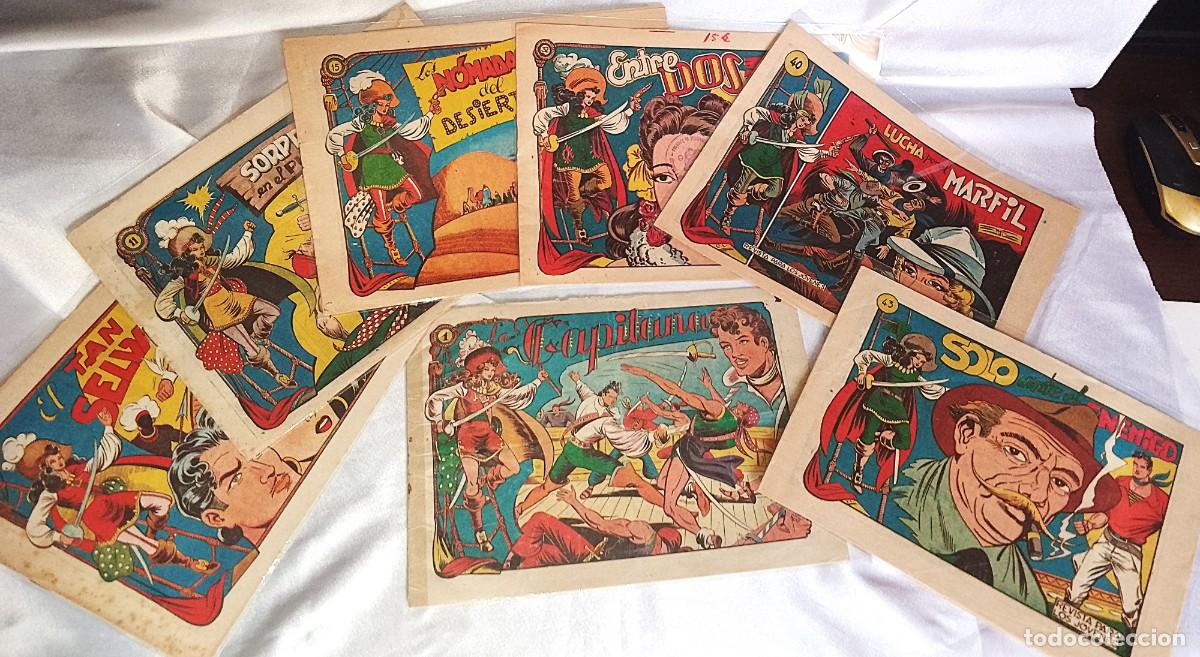 Livros de Banda Desenhada: LA CAPITANA-LOTE DE 7 ORIGINALES CON EL N&ordm; 1-GRAFIDEA 1955.-1-10-11-15-32-40-43-VER FOTOS