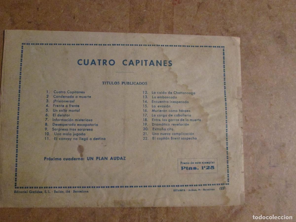 Tebeos: cuatro capitanes n&ordm; 22, original grafidea 1954 - Foto 2