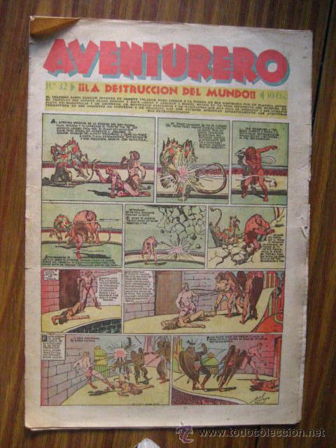 Tebeos: aventurero A&ntilde;o I n&ordm; 32 1935 -36 ,ed hispano americana ( cajn 1