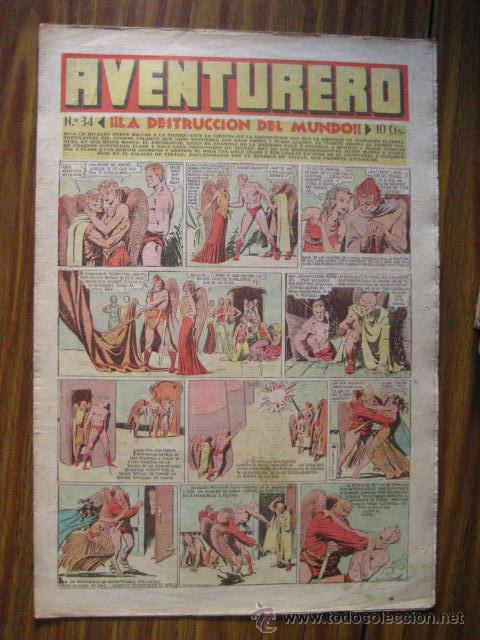 Tebeos: aventurero A&ntilde;o I n&ordm; 34  1935 -36 ,ed hispano americana  ( cajn 1