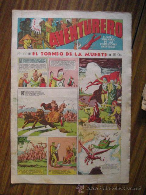 Tebeos: aventurero A&ntilde;o I n&ordm; 39  1935 -36 ,ed hispano americana  ( cajn 1