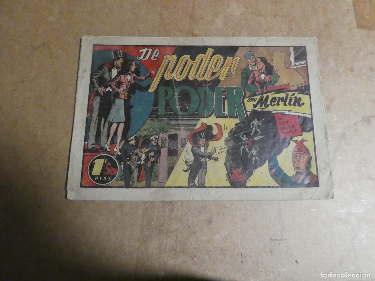 Tebeos: Merl&iacute;n n&ordm; 28, original de hispano americana, 1943, de poder a poder - Foto 1
