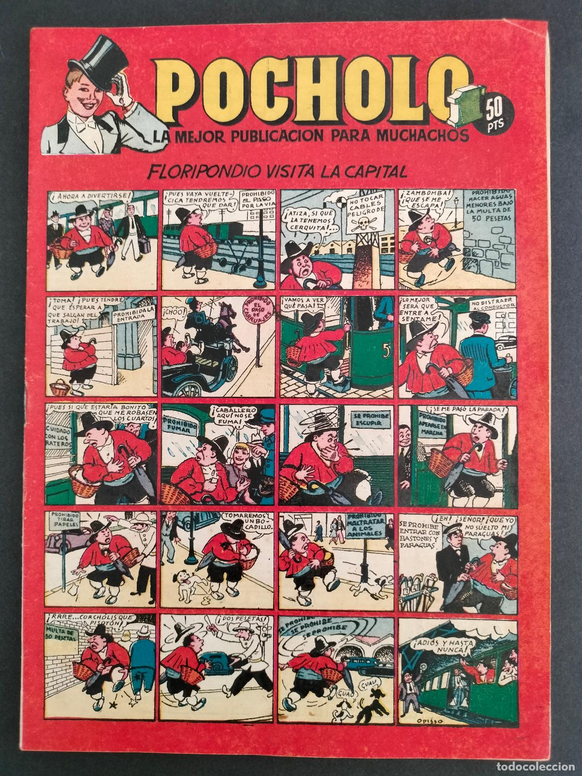 Tebeos: POCHOLO N&ordm; 4 - FLORIPONDIO VISITA LA CAPITAL - ORIGINAL DE EPOCA HISPANO AMERICANA 1951 EXCELENTE!!!