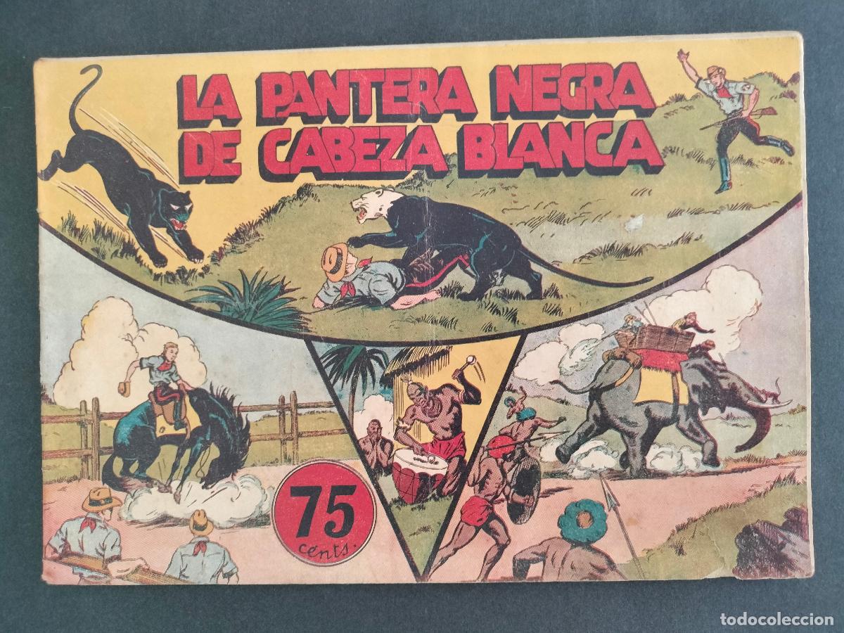 Giornalini: JORGE Y FERNANDO N&ordm; 27 LA PANTERA NEGRA DE CABEZA BLANCA ORIGINAL HISPANO AMERICANA 1943 CON CROMOS
