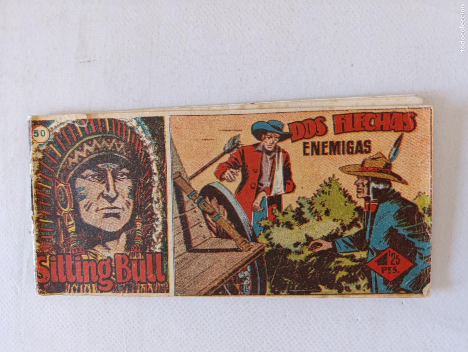 Tebeos: SITTING BULL N&ordm; 50 - DOS FLECHAS ENEMIGAS - HISPANO AMERICANA - ORIGINAL (GQ)