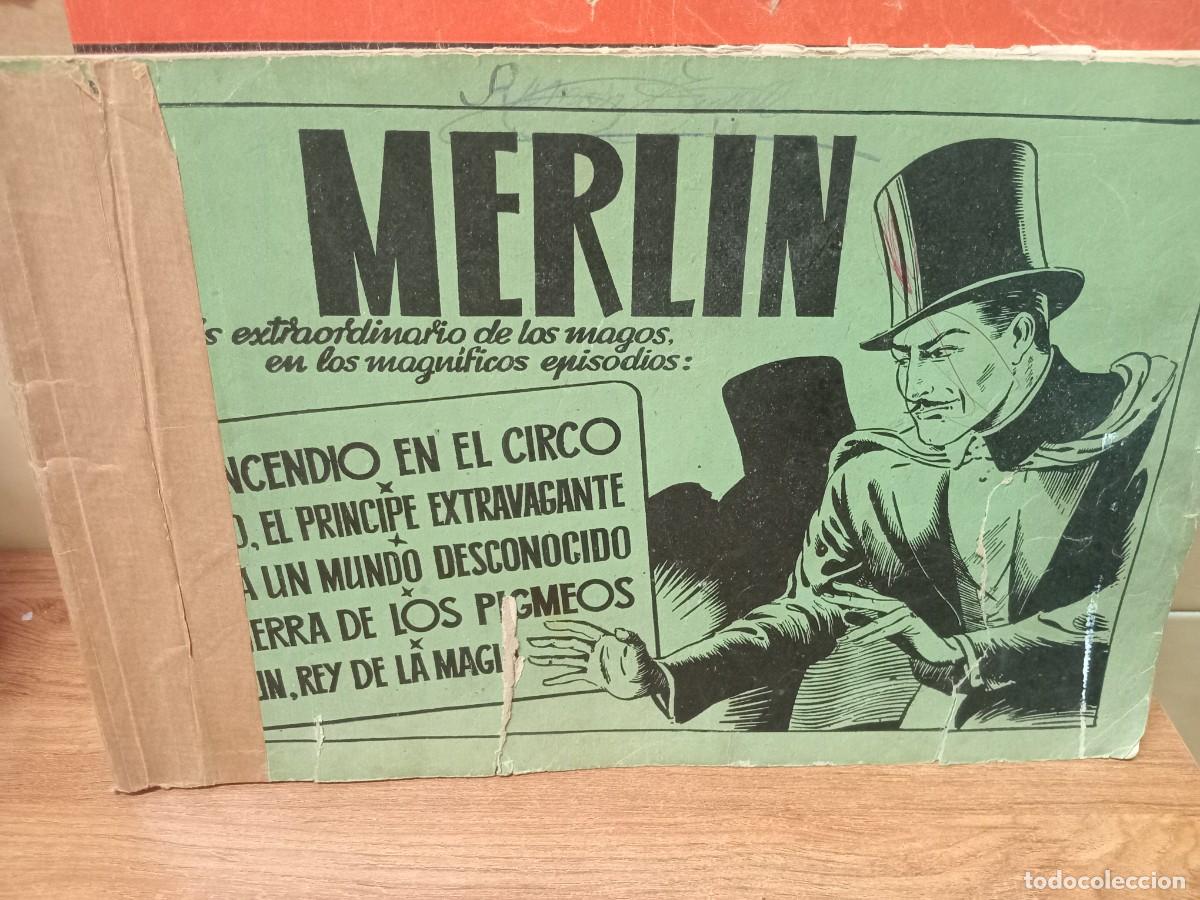 Livros de Banda Desenhada: MERLIN - ALBUM VERDE - N&ordm; 1 - HISPANO AMERICANA - ORIGINAL REPARADO
