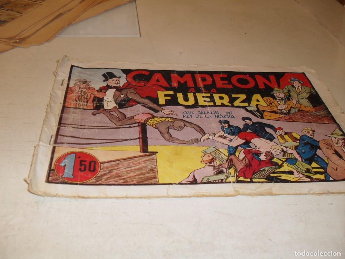 Tebeos: MERLIN,EL MAGO MODERNO N&ordm; 11,DE 45:CAMPEON A LA FUERZA.HISPANOAMERICANA,1943