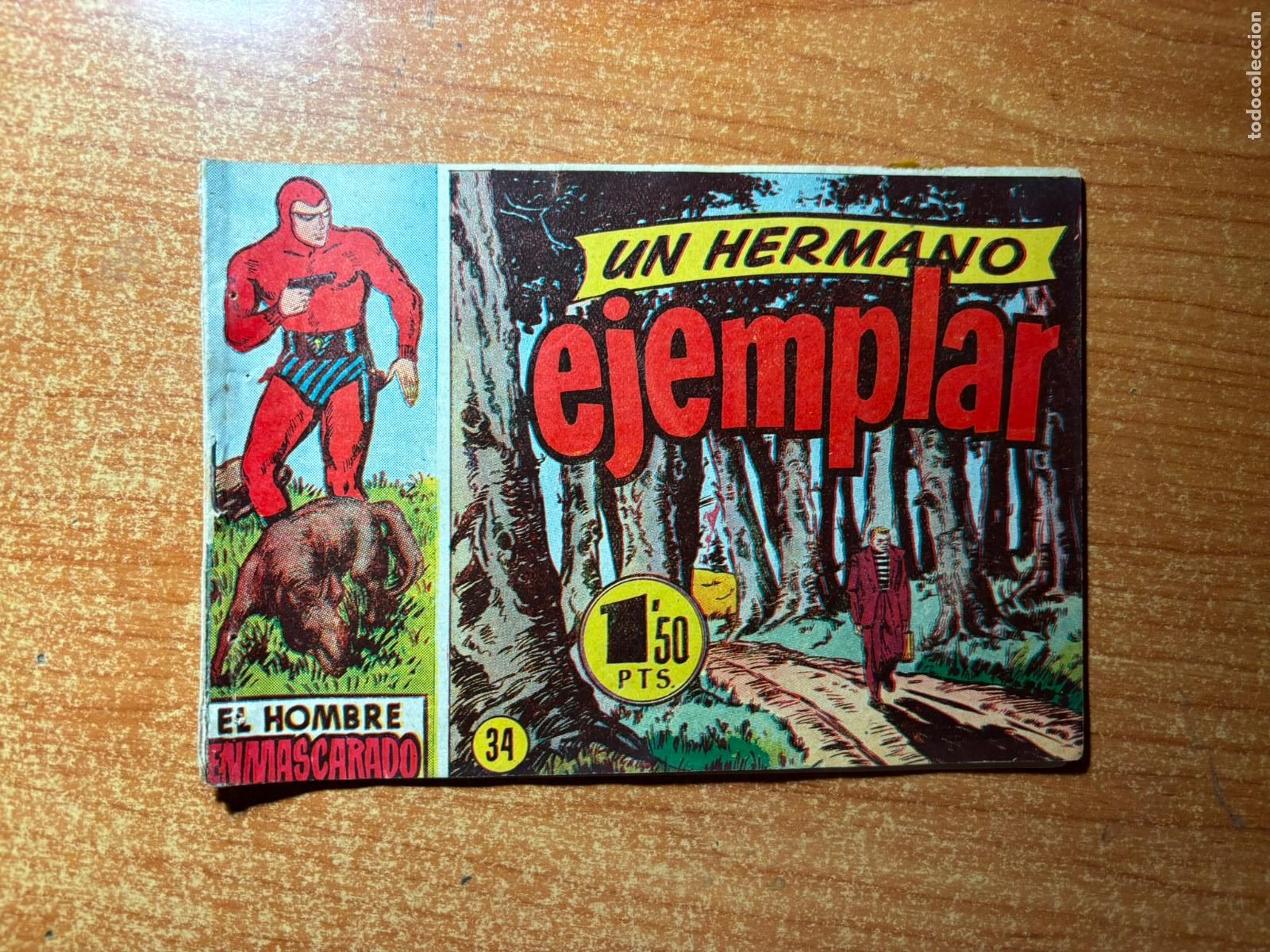 Tebeos: EL HOMBRE ENMASCARADO N&ordm; 34 EDITORIAL HISPANO AMERICANA ORIGINAL 1952