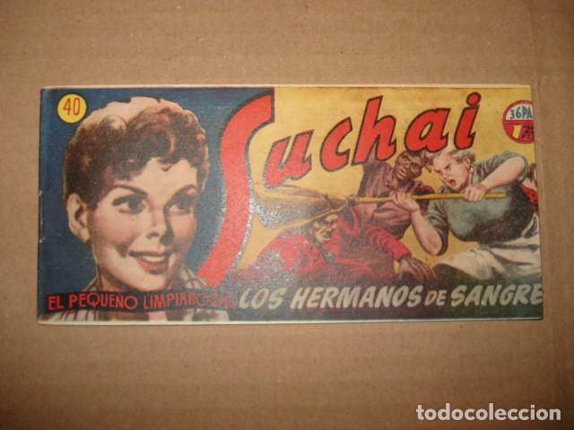 Tebeos: Suchai, el peque&ntilde;o limpiabotas, 40: los hermanos de sangre, 1950, Hispano Americana, muy buen estado