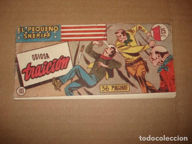 Tebeos: El peque&ntilde;o sheriff, 103: odiosa traici&oacute;n, 1950, Hispano Americana, muy buen estado