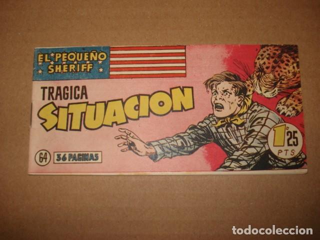 Tebeos: El peque&ntilde;o sheriff, 64: tr&aacute;gica situaci&oacute;n, 1949, Hispano Americana, muy buen estado