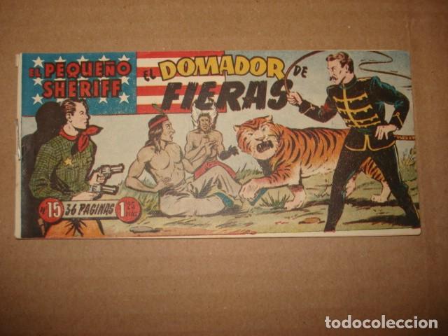 Tebeos: El peque&ntilde;o sheriff, 15: el domador de fieras, 1948, Hispano Americana, muy buen estado