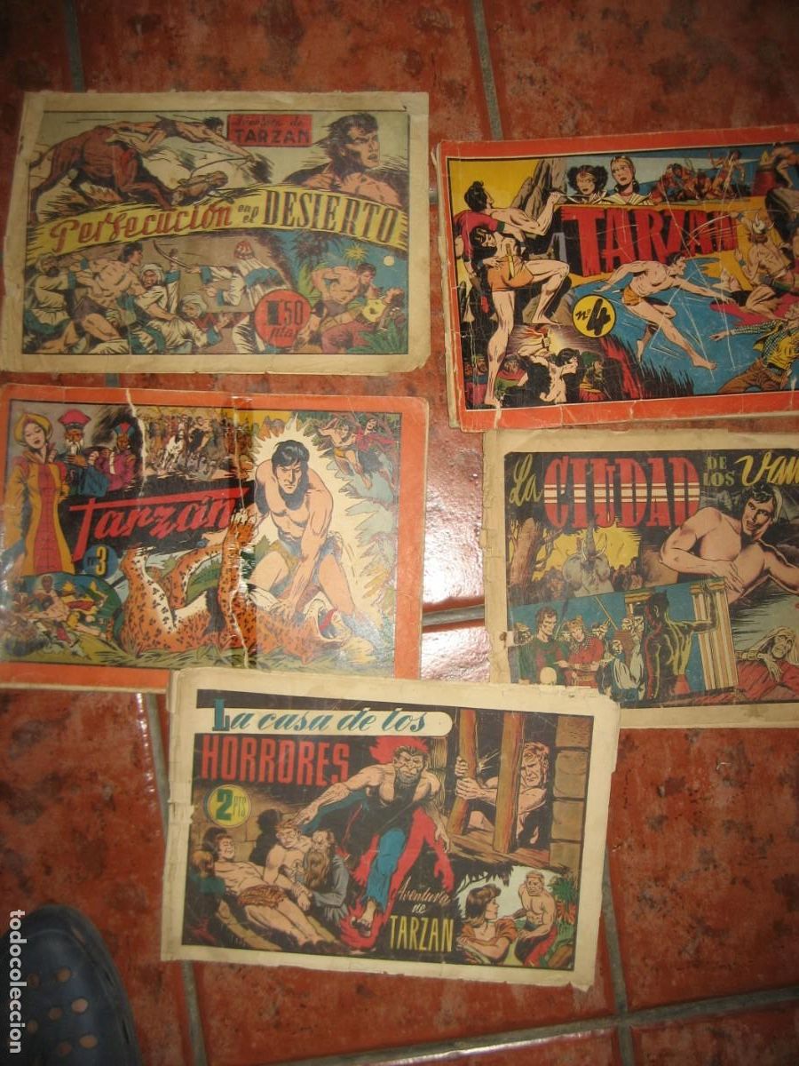 Tebeos: lote 5 comic antiguo Tarz&aacute;n . Hispano Americana de ediciones . con faltas n&ordm; 3 , 4