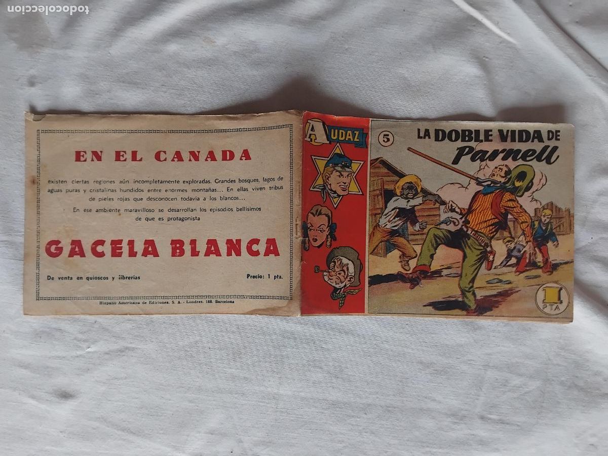 Tebeos: AUDAZ N&ordm; 5 HISPANO AMERICANA DE EDICIONES 1949. ORIGINAL.