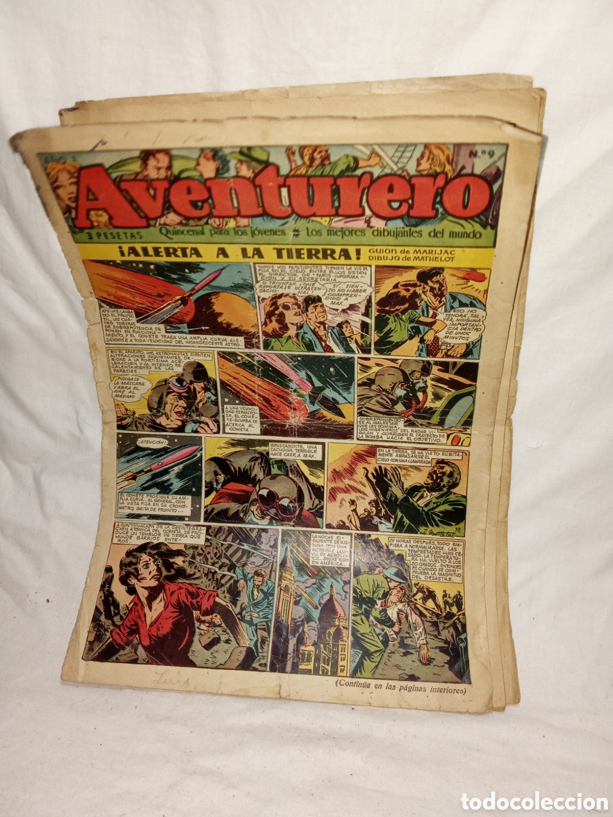 Tebeos: AVENTURERO N&deg;9 &iexcl;ALERTA A LA TIERRA! ORIGINAL