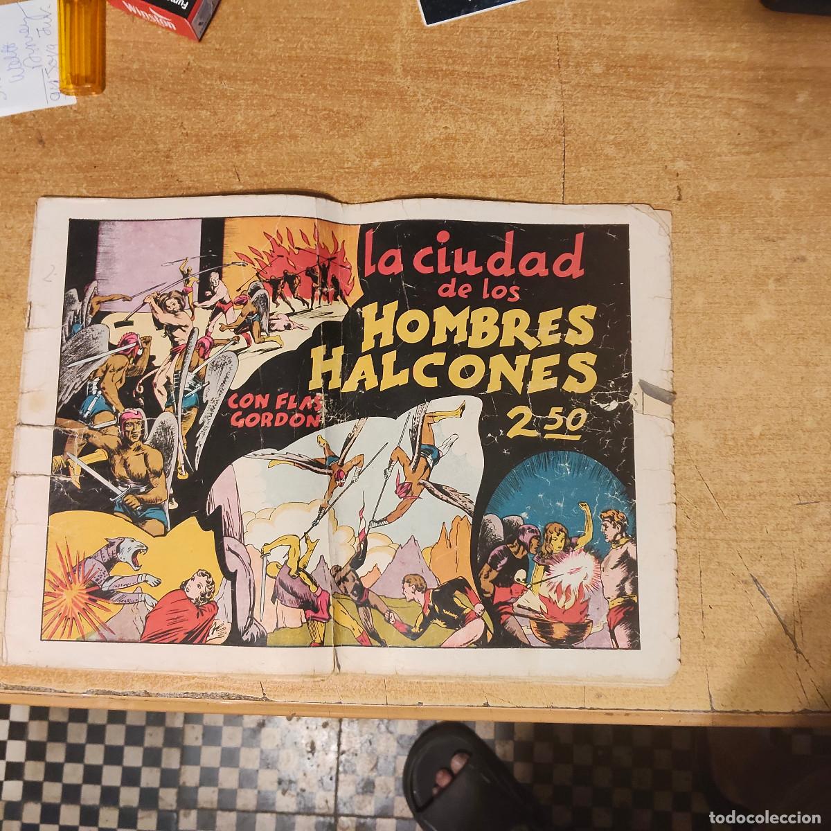 Tebeos: Flas Gordon n&ordm; 2. La ciudad de los Hombres Halcones (24,5x34,5) Hispano Americana.Con cromos