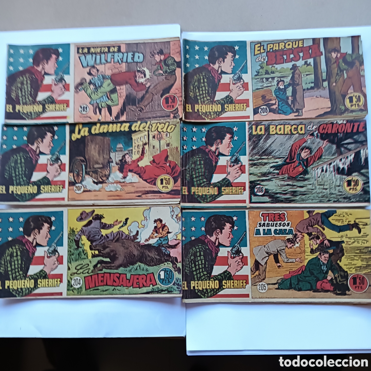 Tebeos: EL PEQUE&Ntilde;O SHERIFF NUM 204-205-206-207-208-209 ORIGINALES HIS.AMERICANA