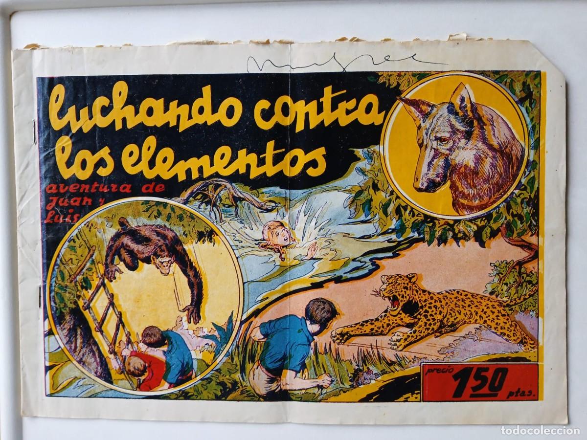 Tebeos: Aventuras de Juan y Luis N&ordm; 9 (Hispano Americana de Ediciones, 1942). Luchando contra los elementos.