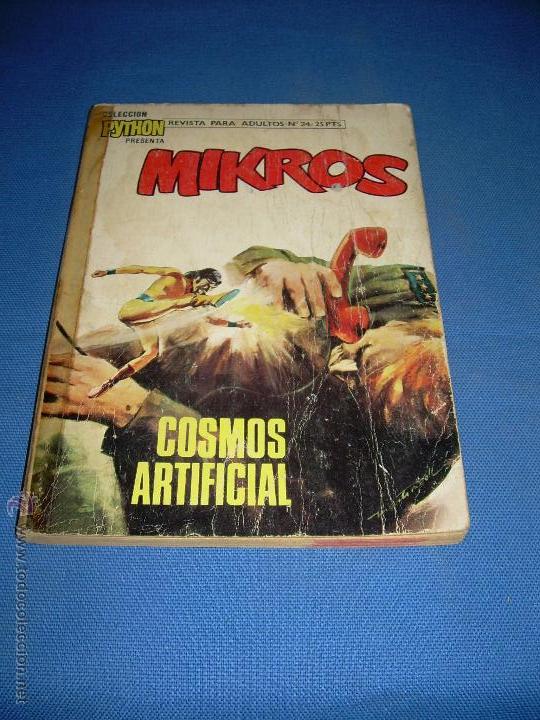 Tebeos: MIKROS N&ordm; 24 - COSMOS ARTIFICIAL - PYTHON - PORTADA PEGADA CON FIXO PRIMERA HOJA SUELTA - Foto 1