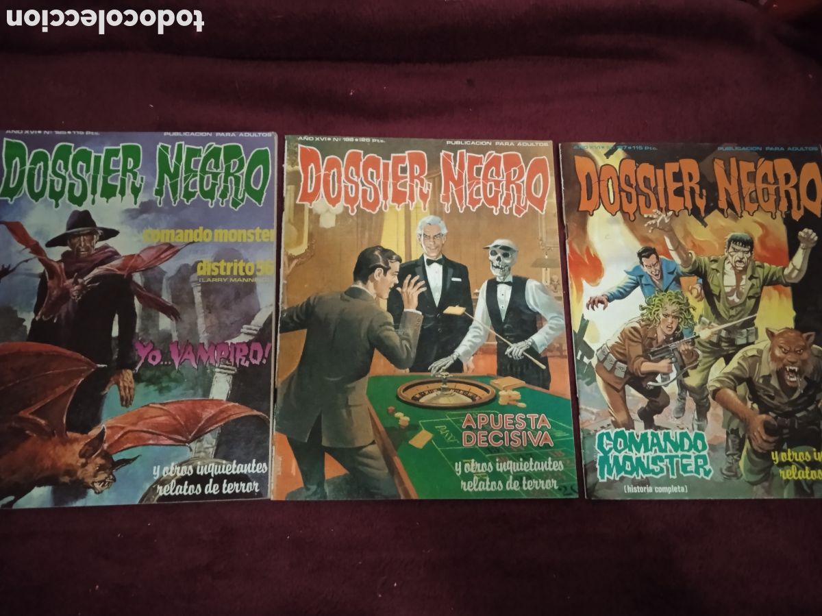Tebeos: DOSSIER NEGRO - LOTE 3 EJEMPLARES - COMIC DE TERROR - Foto 1