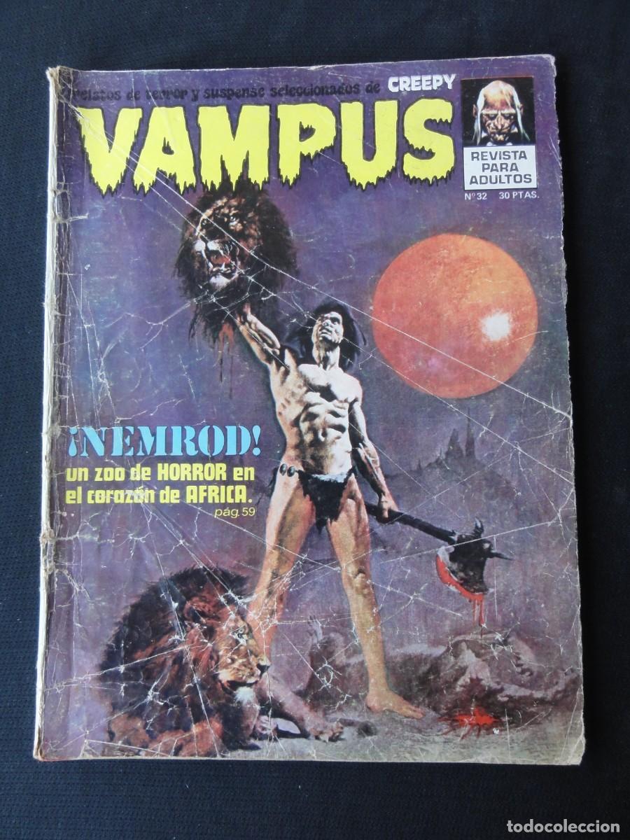 Tebeos: VAMPUS. Nº 32. CON POSTER DE DRÁCULA Y HOMBRE LOBO. AÑO 1974. 64 PAG. GARBO. C-28B