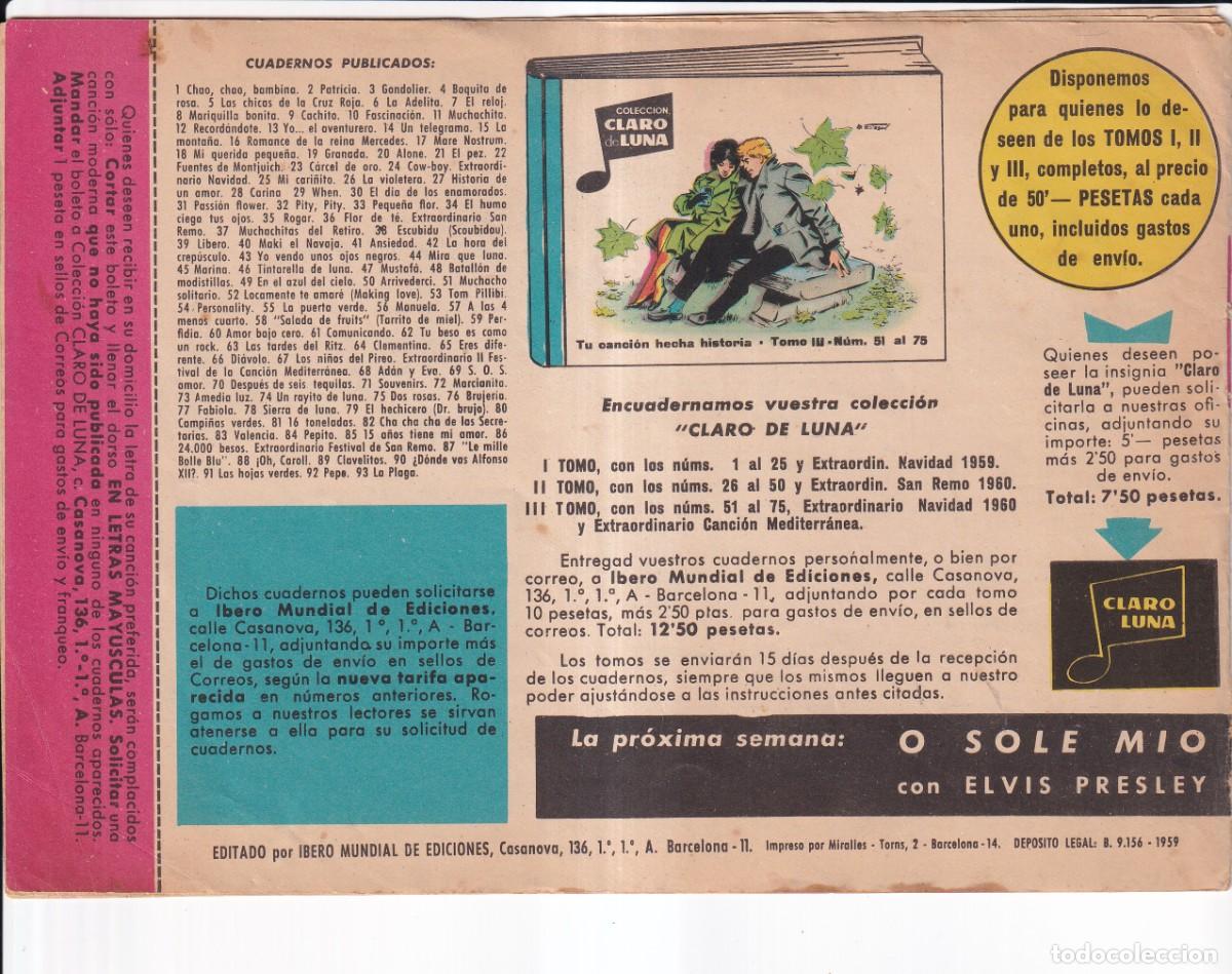 Tebeos: CLARO DE LUNA : NUMERO 94 , CARNAVALITO GITANO - Foto 2