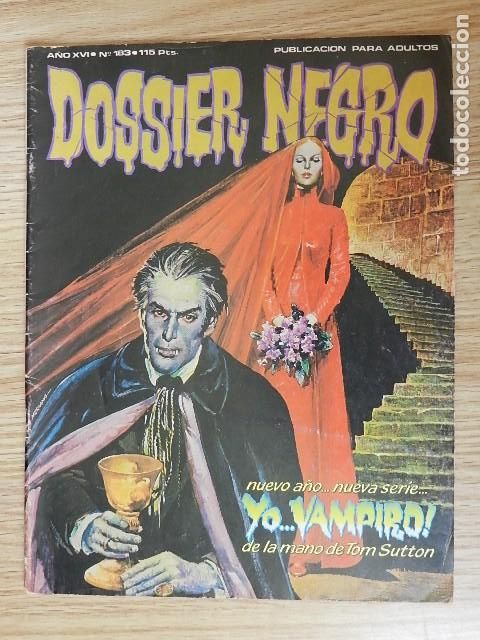 Tebeos: Dossier negro n&ordm; 183 Terror suspense ficci&oacute;n Ed. Zinco Ibero mundial Yo Vampiro Tom Sutton