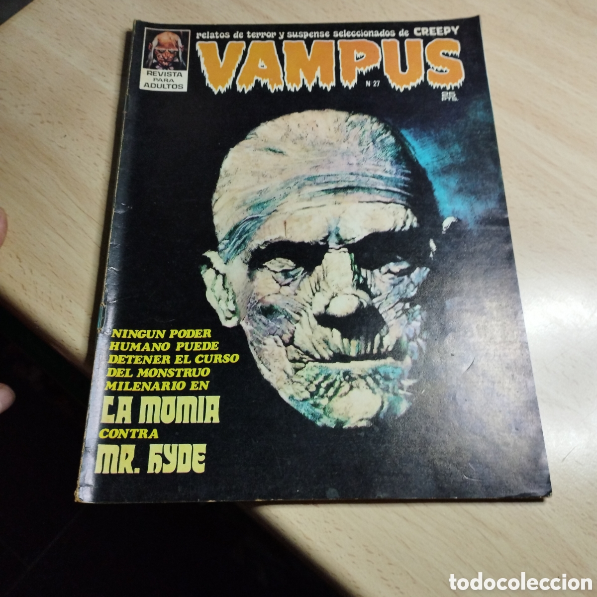 Tebeos: Vampus. N⁰27. La momia contra Mr. Hyde. Ibero Mundial. 1971?