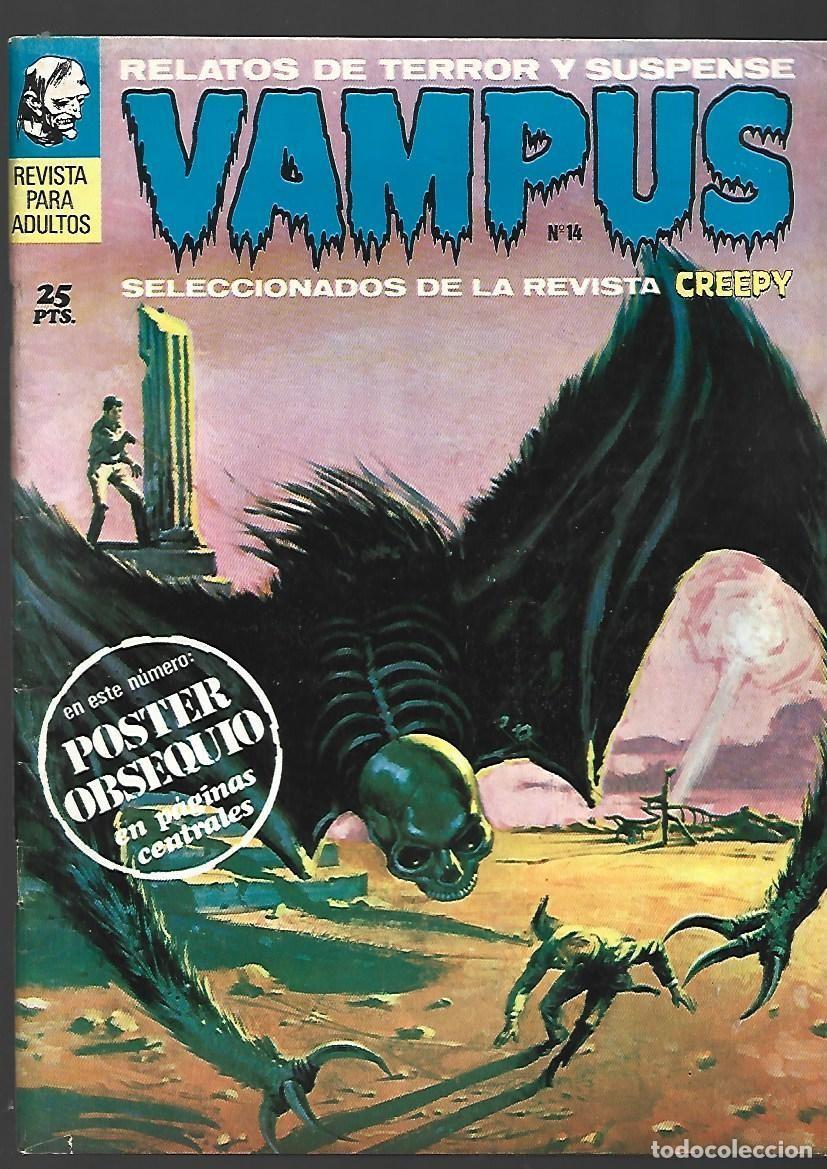 Tebeos: Vampus, 14, 1972, Ibero Mundial, muy buen estado, con poster de Jos&eacute; Gonzalez